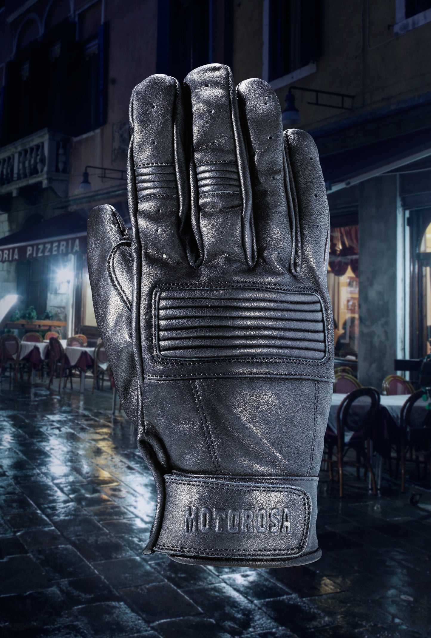 Black Triton Motorcycle Vintage Gloves