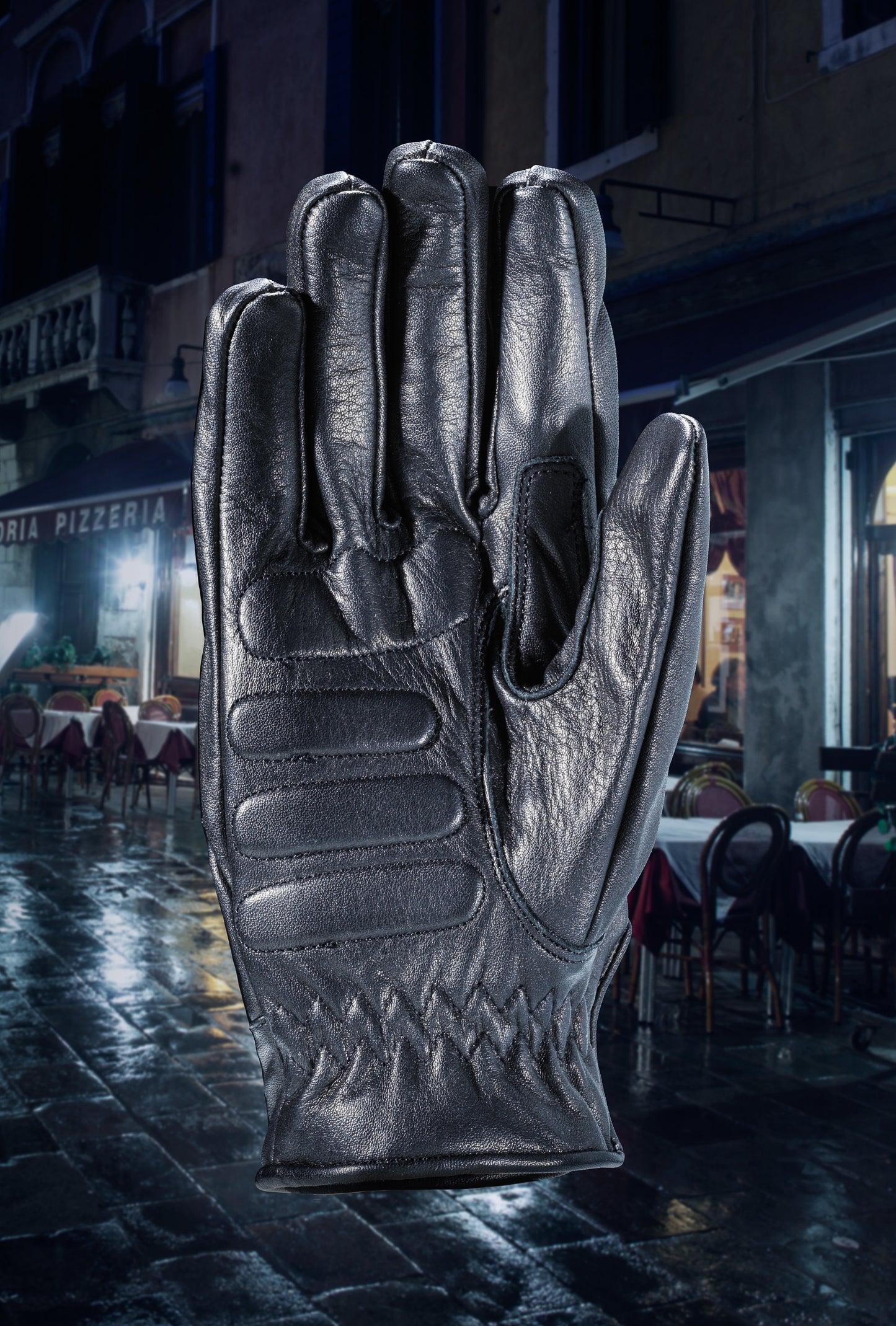 Black Triton Motorcycle Vintage Gloves