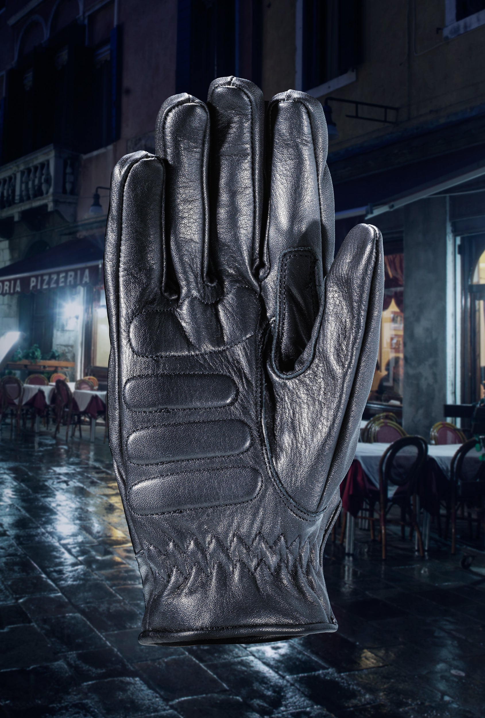 Black Triton Motorcycle Vintage Gloves